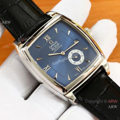 Newest Replica Omega De Ville Men Watches SS Blue Face